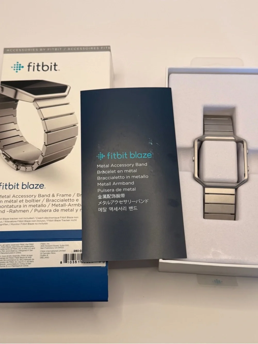 Fitbit‎ Blaze OEM Stainless Steel Accessory Band - Silver, New